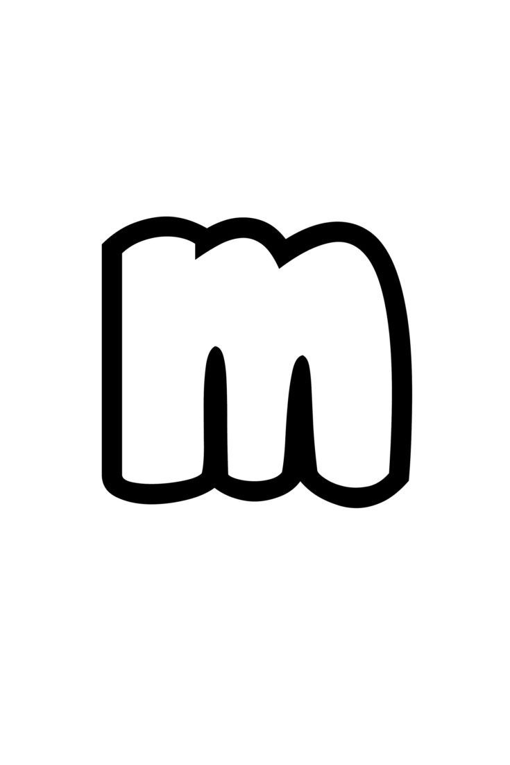 Free Printable Lowercase M Bubble Letter Stencil intended for Letter M Printable Alphabet Stencil Templates