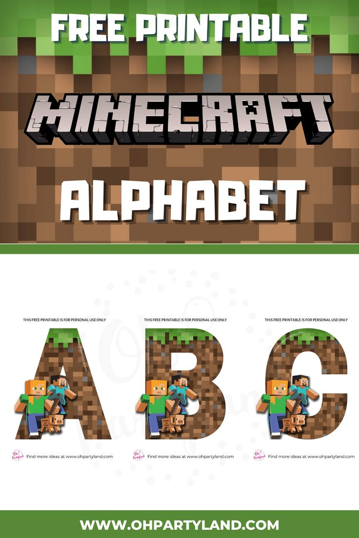 Free Printable Minecraft pertaining to Free Printable Minecraft Alphabet Letters