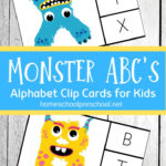 Free Printable Monster Alphabet Clip Cards For Preschoolers With Free Printable Monster Alphabet