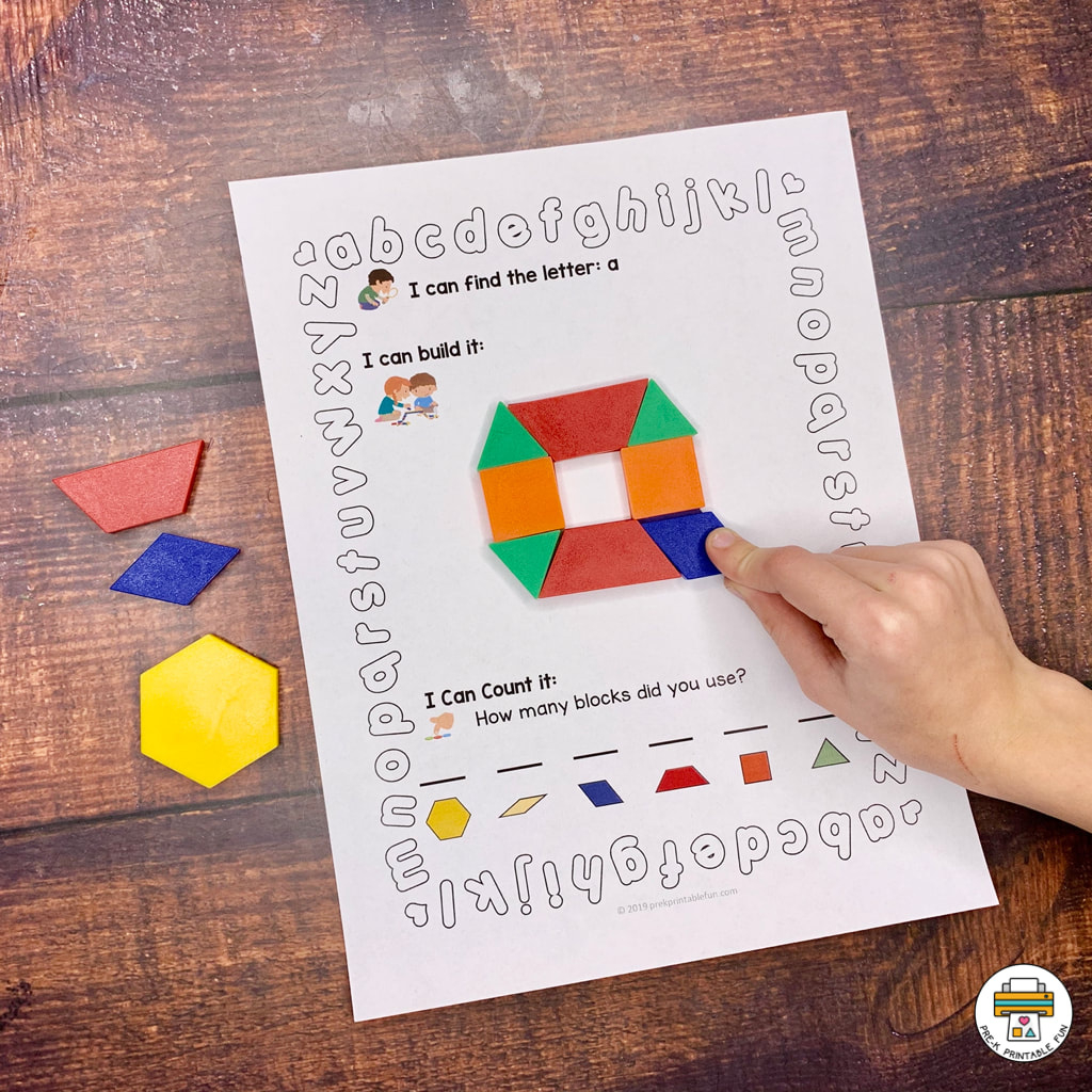 Free Printable Preschool Pattern Block Alphabet Mats - Pre-K pertaining to Free Alphabet Pattern Block Printable