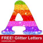 Free Printable Rainbow Glitter Letters   Make Breaks Throughout Printable Rainbow Alphabet Letters