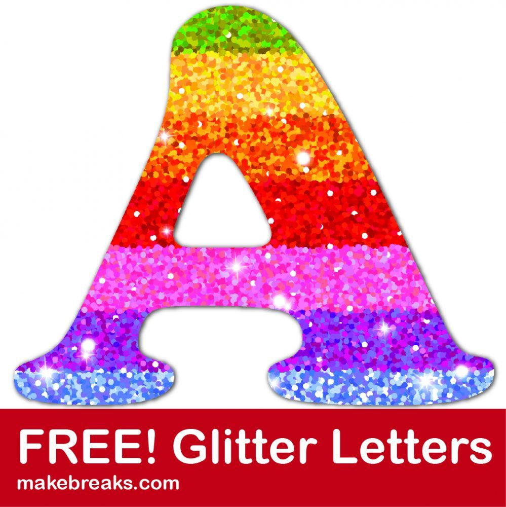 Free Printable Rainbow Glitter Letters - Make Breaks throughout Printable Rainbow Alphabet Letters