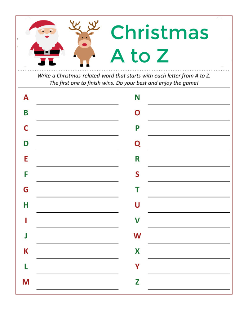 Free Printable Santa&amp;#039;S Christmas Word Game - Mama Likes This regarding Free Printable Christmas Alphabet Game