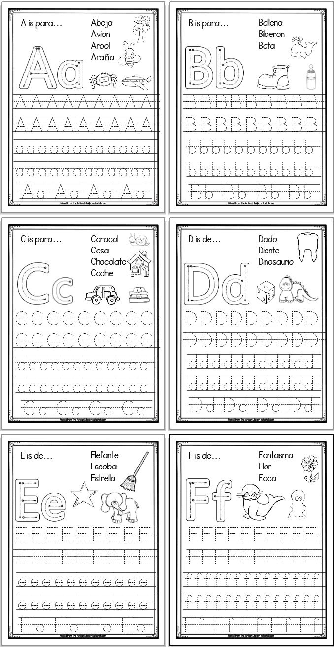 Free Printable Spanish Alphabet Tracing Worksheets in Free Printable Spanish Alphabet Worksheets