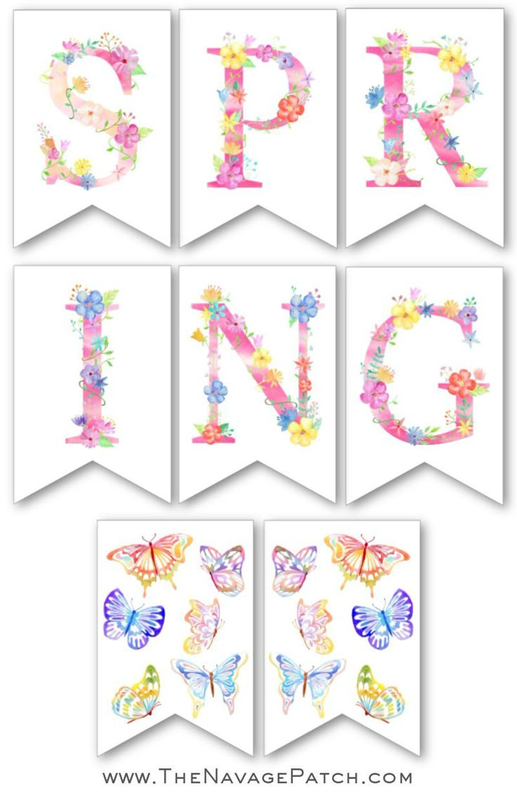 Free Printable Spring Banner for Printable Spring Alphabet Letters