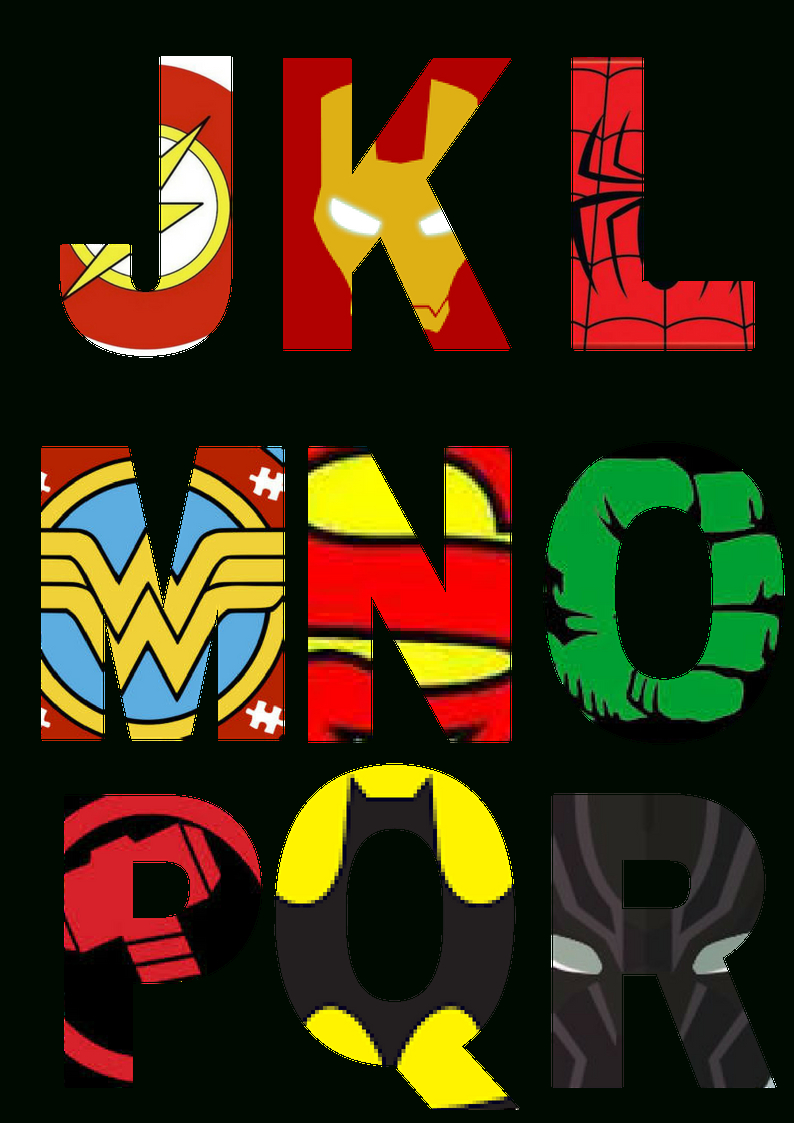 Free Printable Superhero Alphabet Letters - Party With Unicorns for Superhero Alphabet Letters Printable