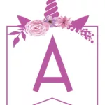 Free Printable Unicorn Banner Letters   World Of Printables Pertaining To Free Printable Unicorn Alphabet Letters