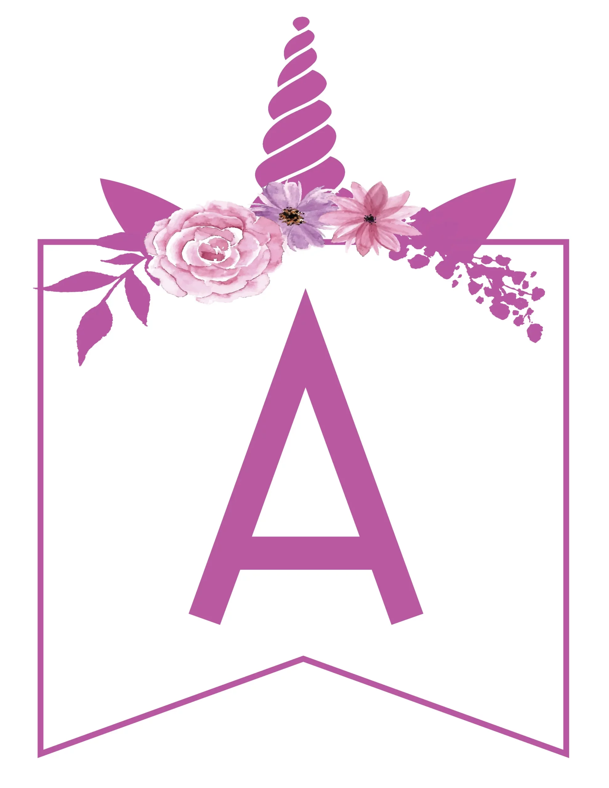 Free Printable Unicorn Banner Letters - World Of Printables pertaining to Free Printable Unicorn Alphabet Letters