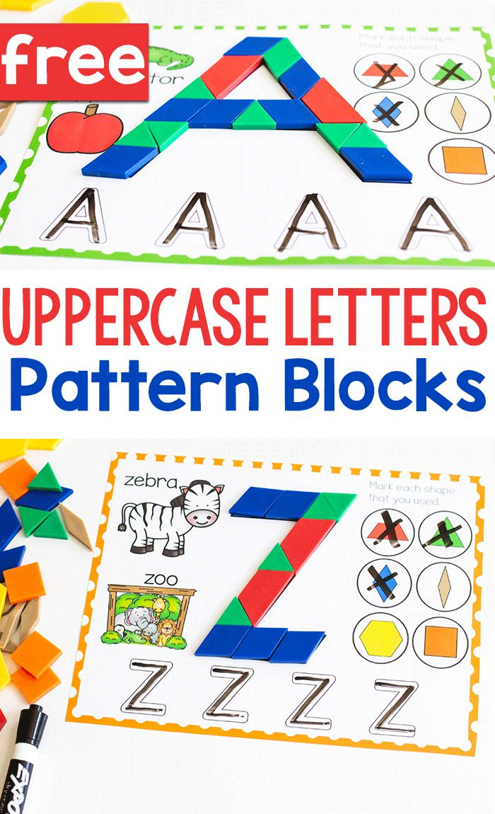 Free Printable Uppercase Alphabet Pattern Block Templates throughout Free Alphabet Pattern Block Printable