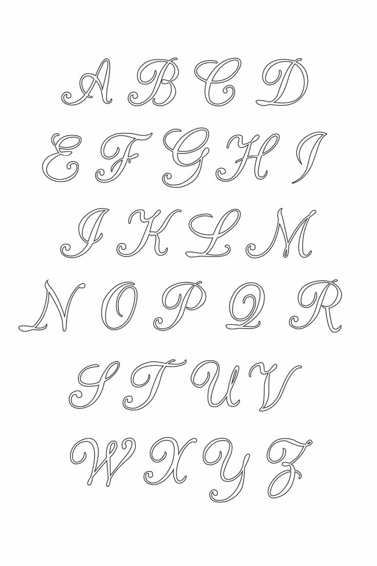 Free Printable Uppercase Calligraphy Letters Set in Printable Calligraphy Alphabet Template