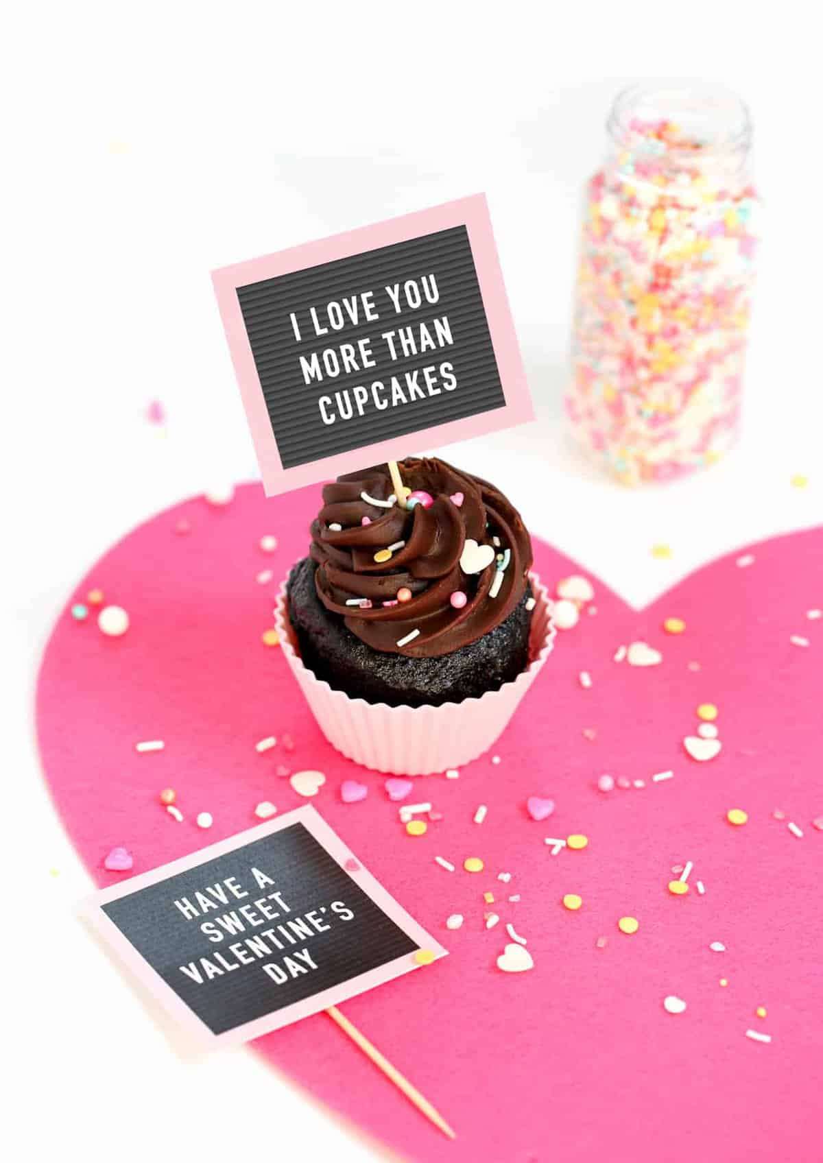 Free Printable Valentine Cupcake Toppers - Mini Letterboards! throughout Free Printable Alphabet Cupcake Toppers