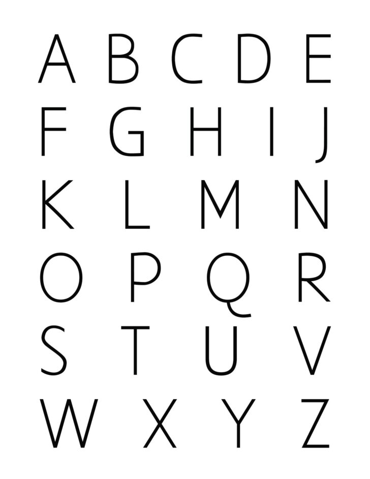 Free Printable Printable Alphabet Chart Black and White