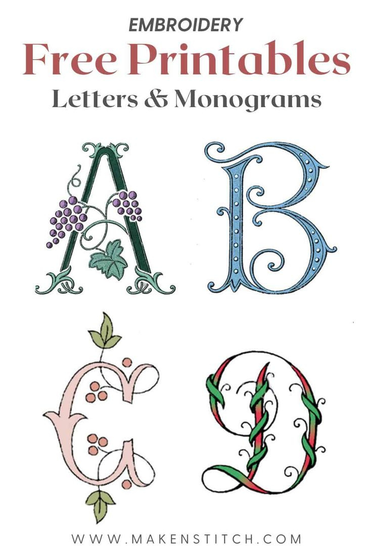 Free Printables Letters And Monograms intended for Free Printable Alphabet Letters For Embroidery