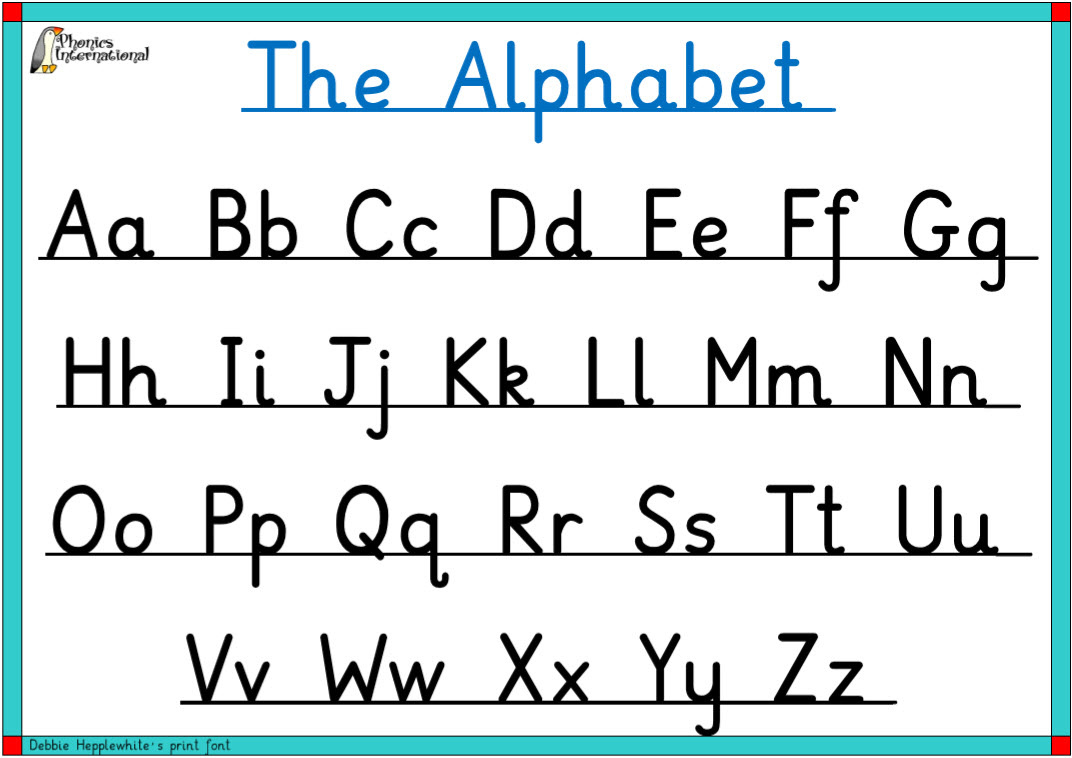 Free Resources – Debbie Hepplewhite Handwriting regarding Upper and Lower Case Alphabet Chart Printable