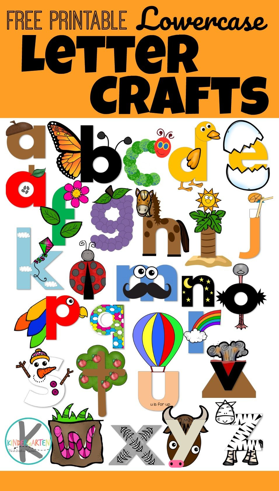 Free Uppercase And Lowercase Letter Crafts throughout A To Z Alphabet Crafts Printable Free