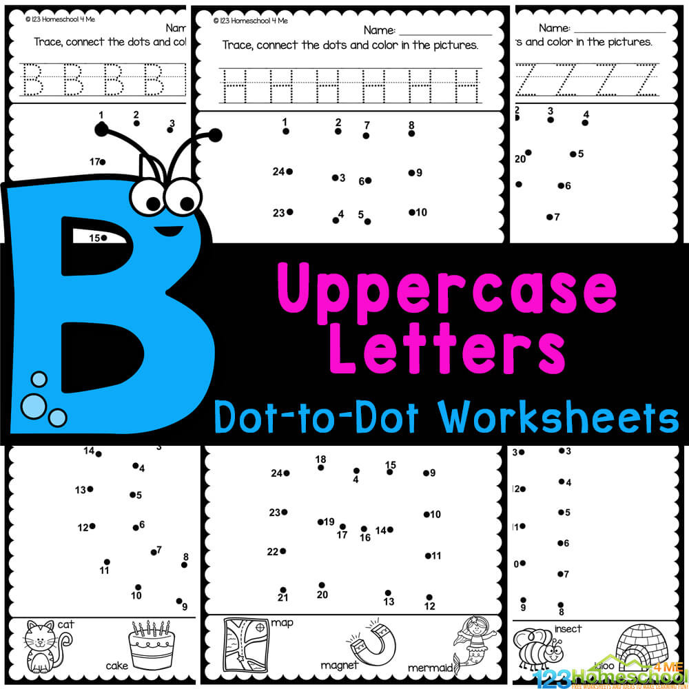 Free Uppercase Letters Alphabet Dot To Dot A To Z Pdf Worksheets in Printable Dot to Dot Alphabet