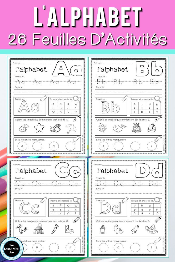 French Alphabet Worksheets - L&amp;#039;Alphabet Français : Feuilles D in French Alphabet Worksheets Printable