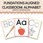 Fundations Aligned Wall Alphabet, Instant Print, Digital Download For Fundations Alphabet Cards Printable