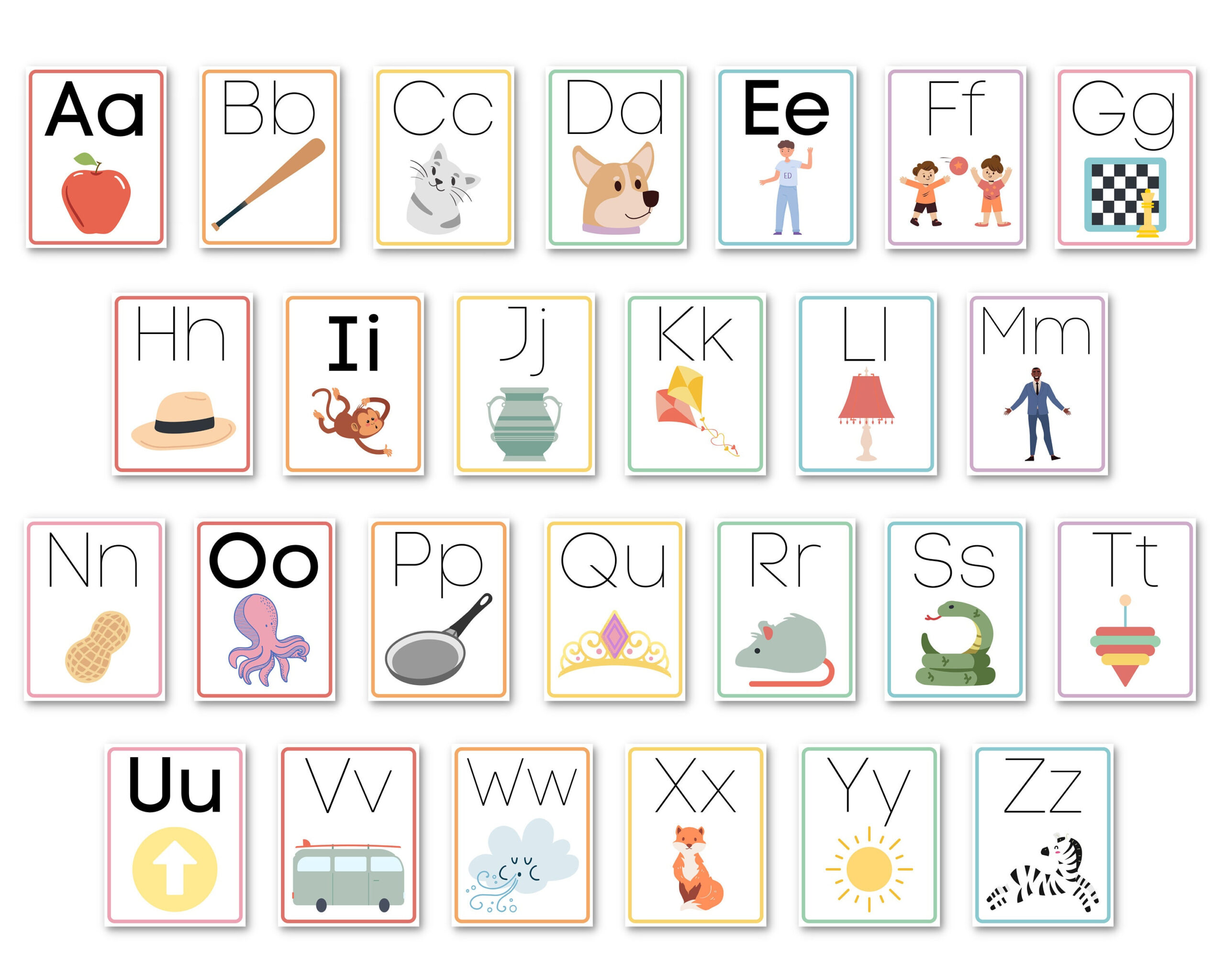 Fundations Aligned Wall Alphabet, Instant Print, Digital Download pertaining to Printable Fundations Alphabet Cards