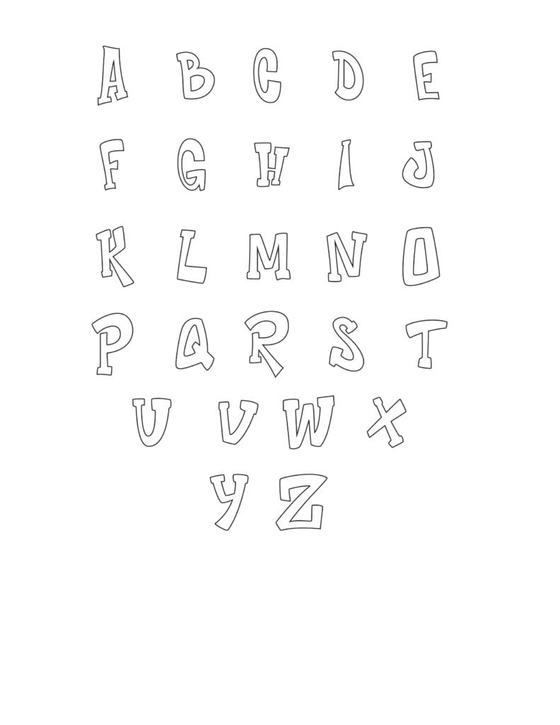 Graffiti Bubble Letters Alphabet Printable regarding Printable Graffiti Alphabet Letters