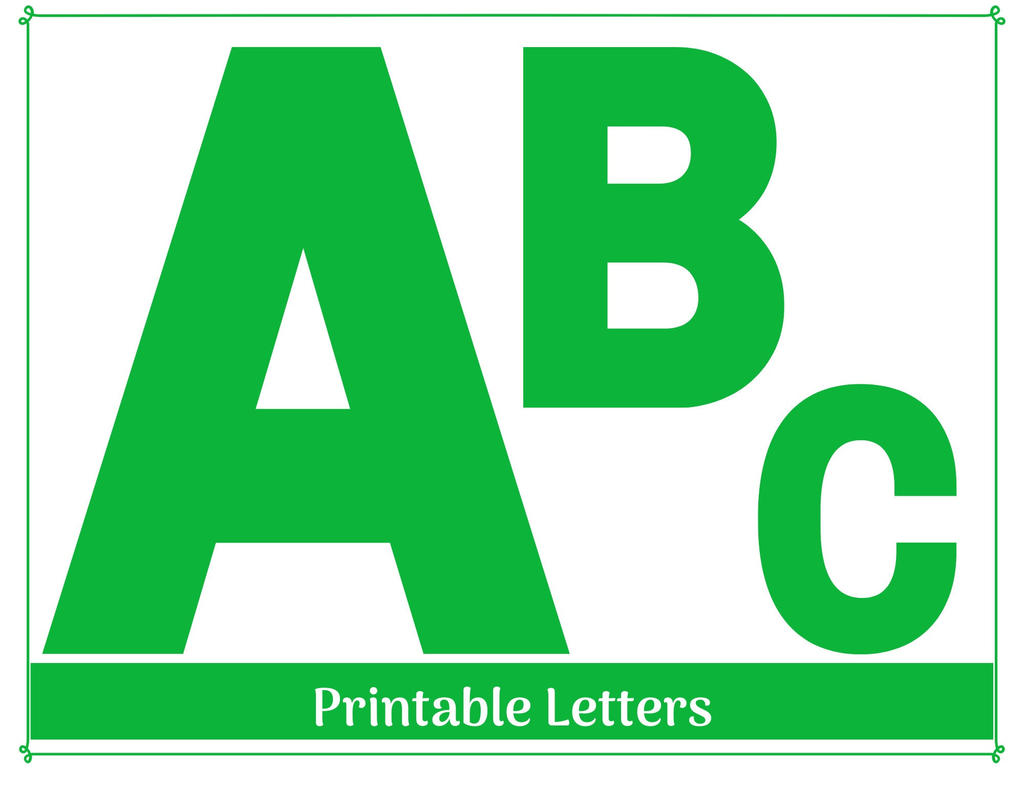 Green Alphabet Clip Art Letters A-Z Printable &amp;amp; Resizable Letters for Printable Green Alphabet Letters