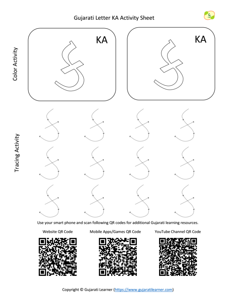 Gujarati Kakko Ka (ક) | Learn To Read, Write And Speak Ka for Printable Gujarati Alphabet Practice Worksheet