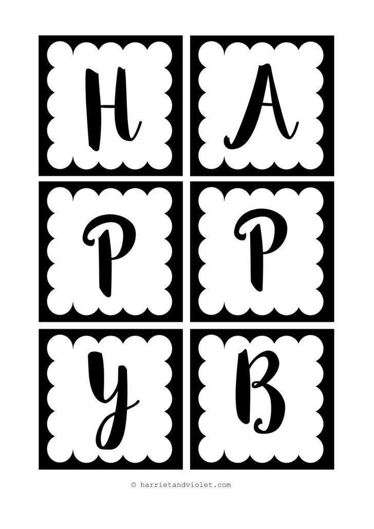 Happy Birthday Alphabets Printable