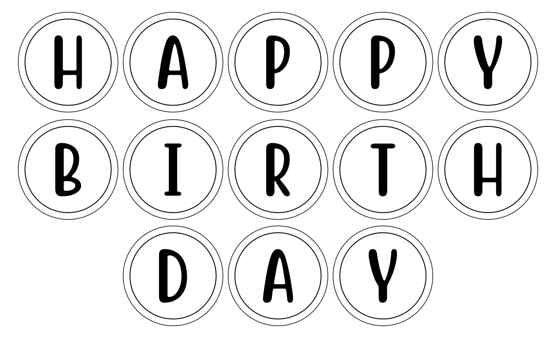 Happy Birthday Letters Template - 10 Free Pdf Printables | Printablee for Happy Birthday Alphabets Printable