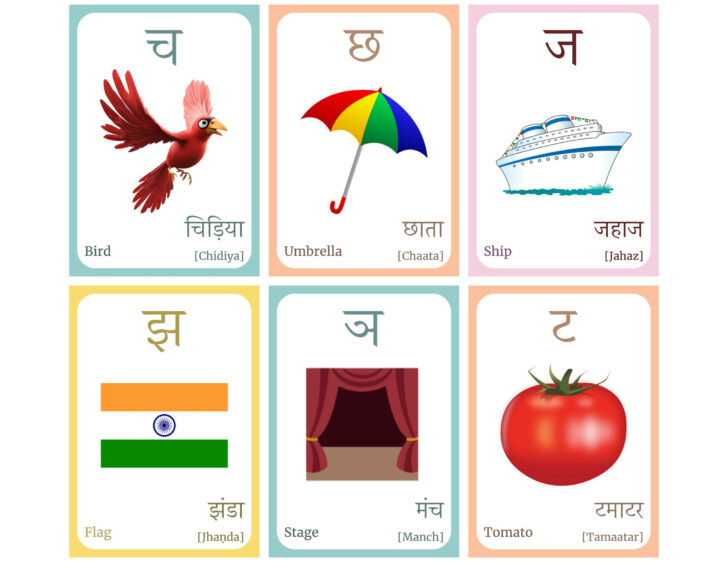 Hindi Alphabets with Pictures Printable