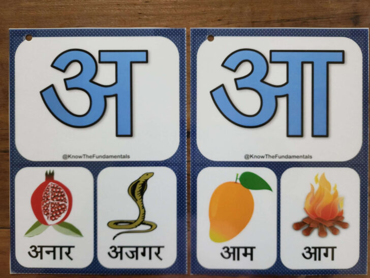 Hindi Alphabet Flash Cards Printable