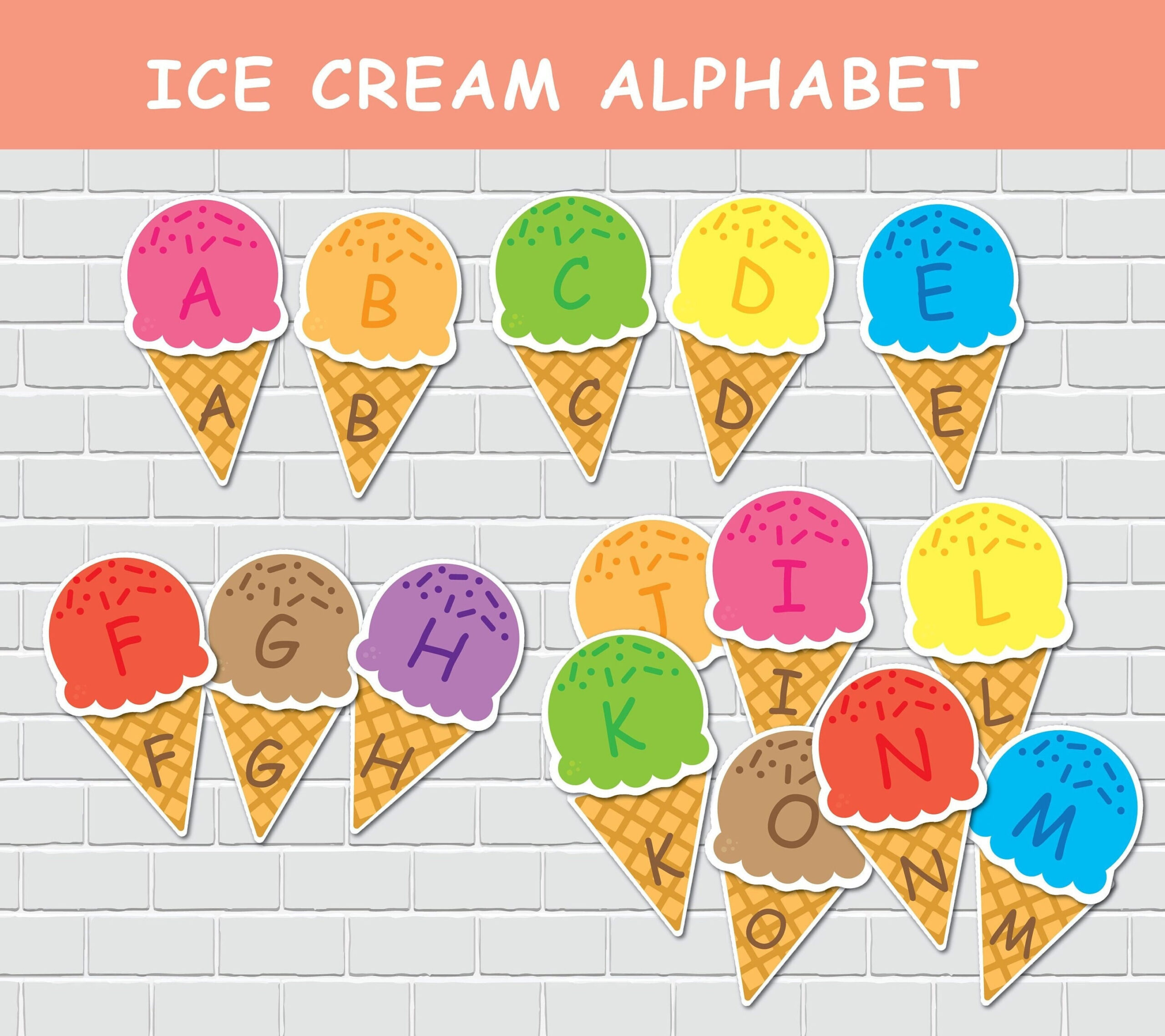 Ice Cream Alphabet Matching Activity. Toddler Printable Abc regarding Ice Cream Alphabet Printable