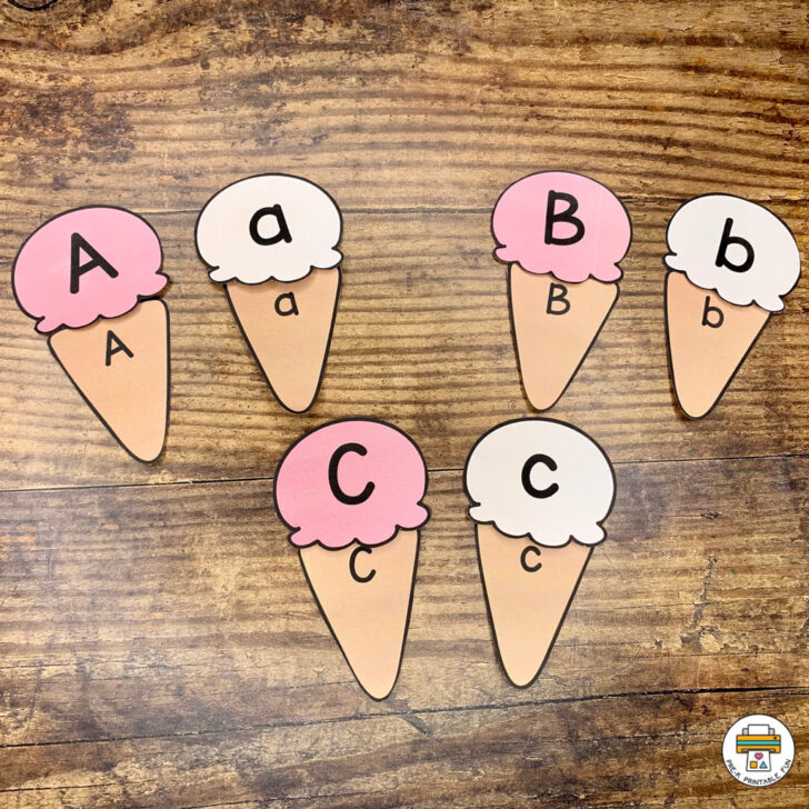 Ice Cream Alphabet Printable