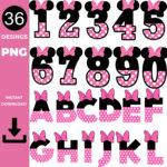 Instant Download Minnie Mouse Alphabet And Numbers Png , Minnie With Minnie Mouse Alphabet Printable