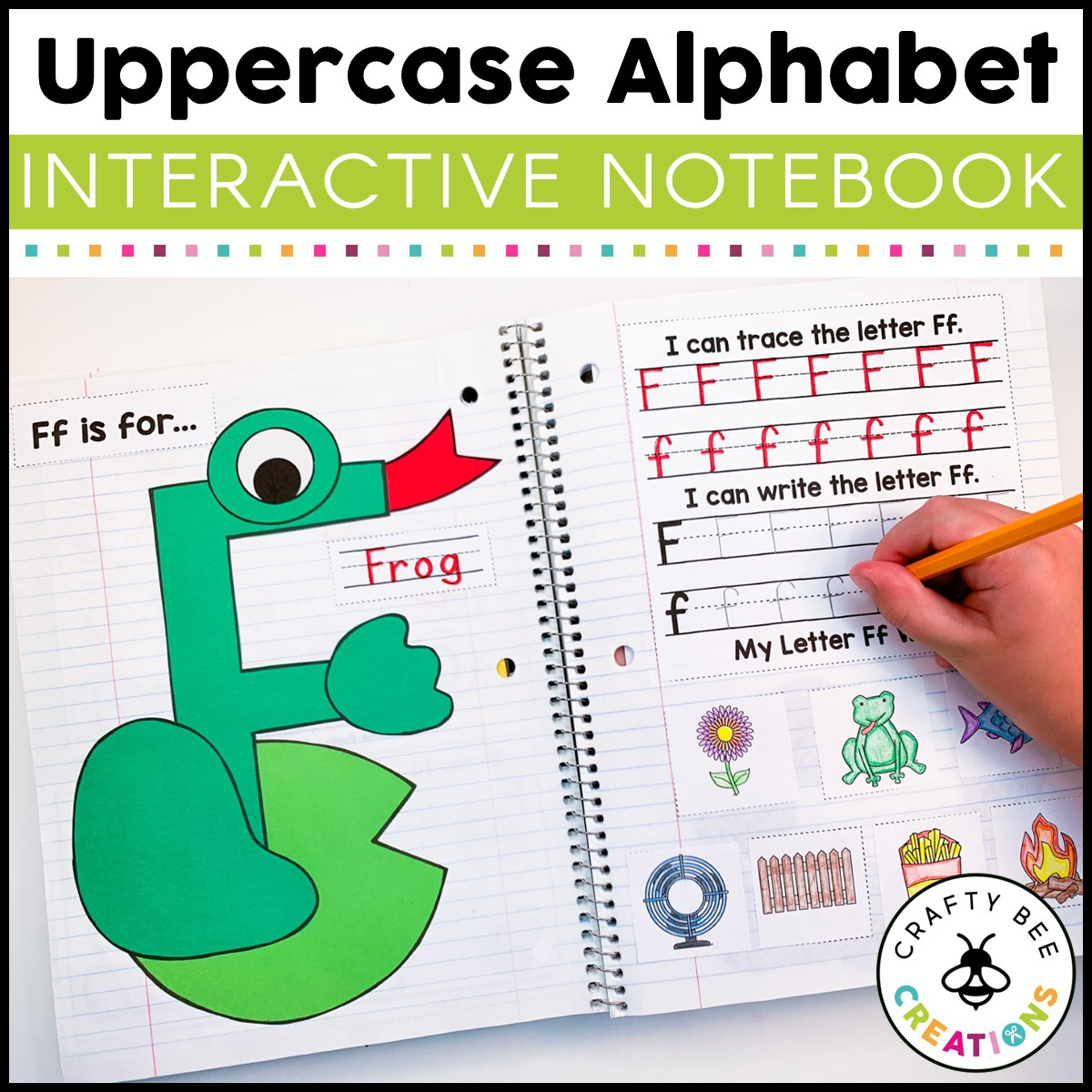 Interactive Uppercase Alphabet Notebook - Crafty Bee Creations intended for Interactive Alphabet Notebook Printable