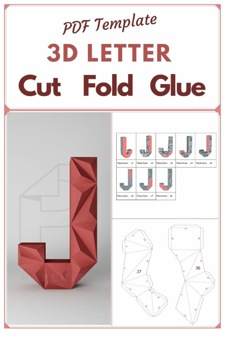 Cut Out Printable 3D Alphabet Letters Template