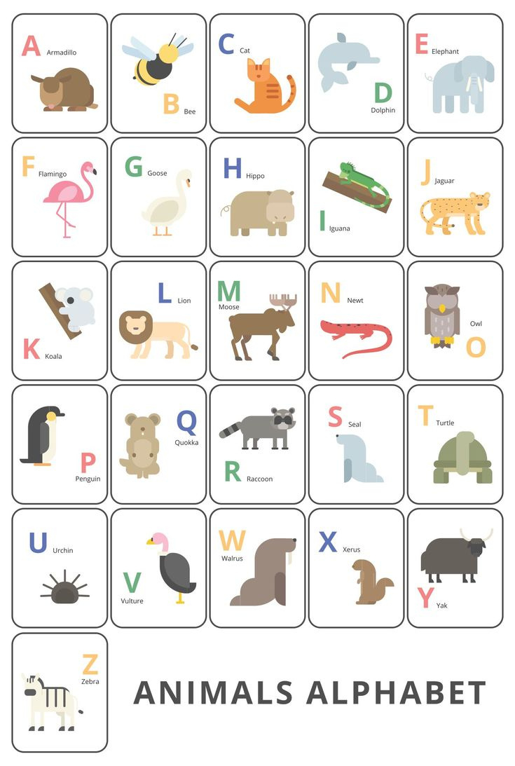 Large Abc Flash Cards - 10 Free Pdf Printables | Printablee pertaining to Alphabet With Animals Printable