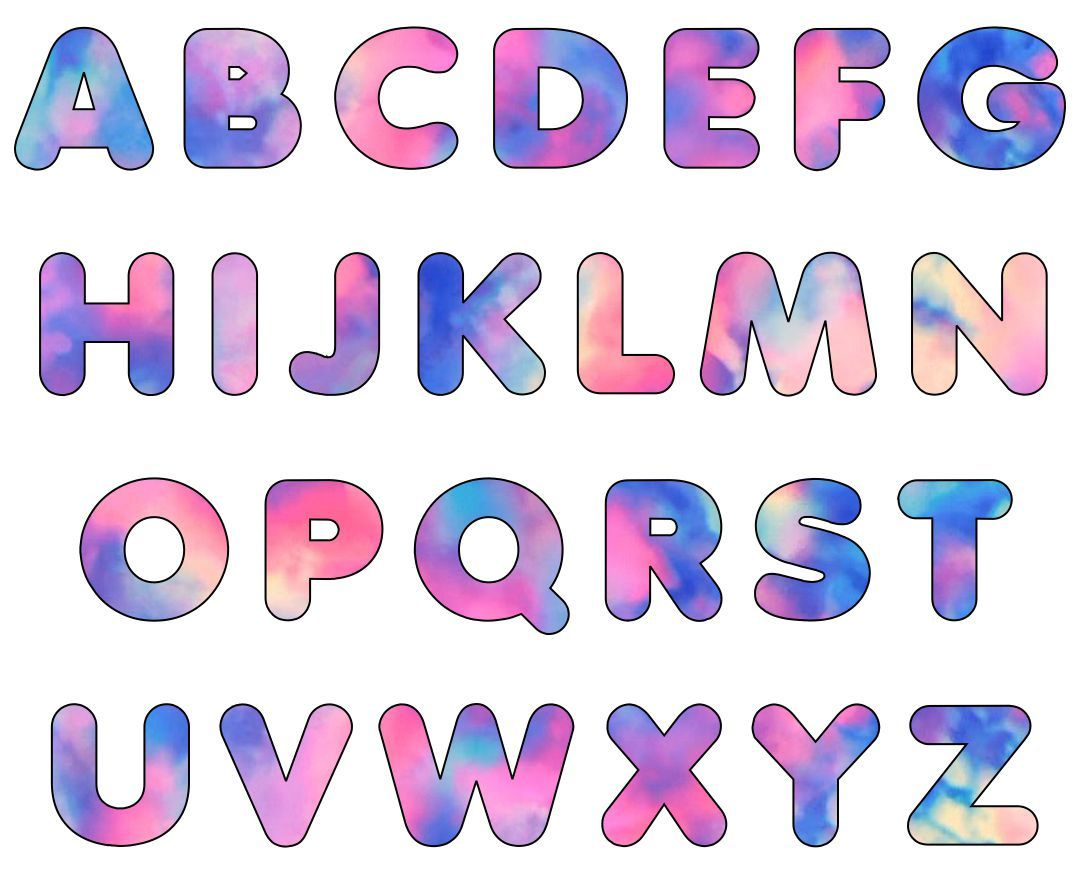 Large Colored Letters - 10 Free Pdf Printables | Printablee inside Printable Coloured Letters of the Alphabet