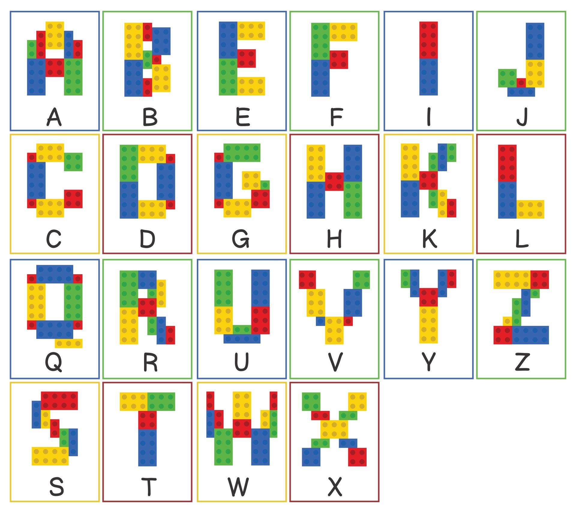 Lego Letters - 10 Free Pdf Printables | Printablee pertaining to Lego Alphabet Letters Printable Free