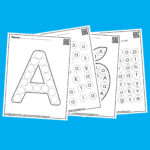 Letter A "10 Free Dot Markers Coloring Pages" For Free Alphabet Dot Printable