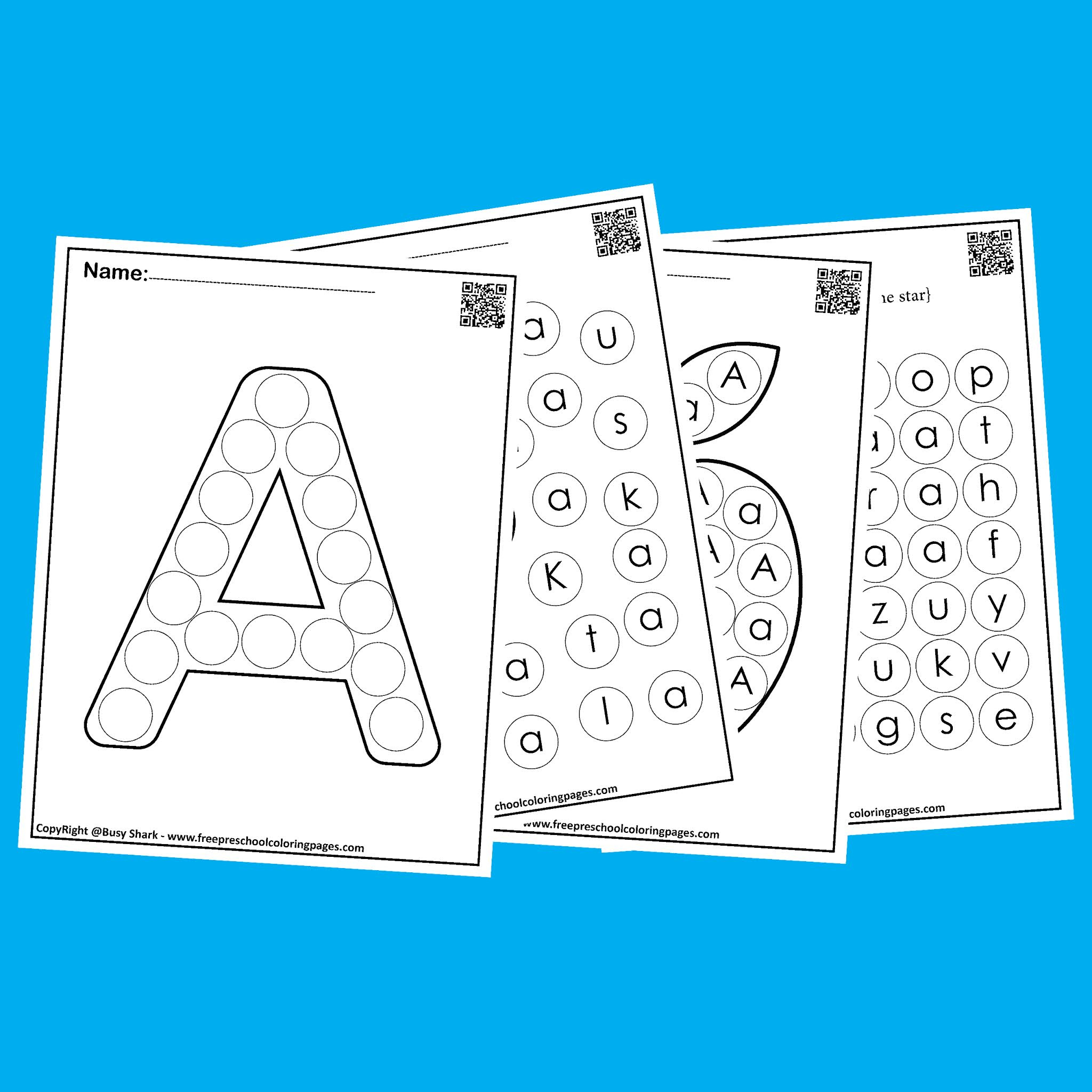 Letter A &amp;quot;10 Free Dot Markers Coloring Pages&amp;quot; regarding Free Alphabet Dot a Dot Printable