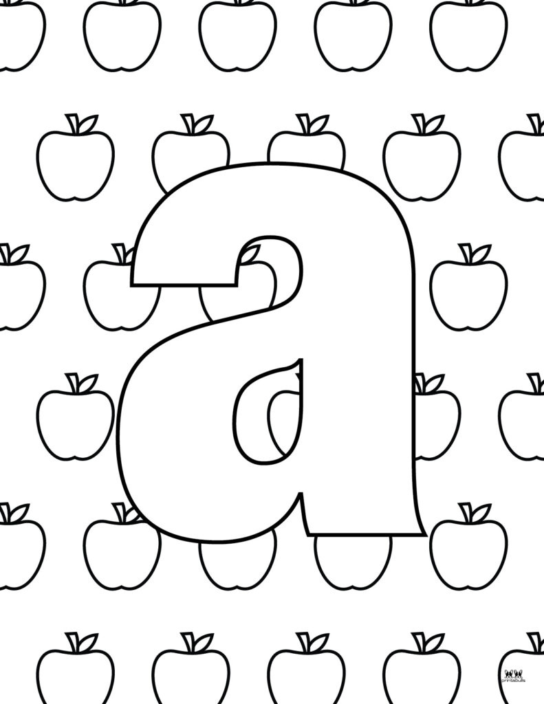 Letter A Coloring Pages - 15 Free Pages | Printabulls throughout Lower Case Alphabet Coloring Pages Free Printable