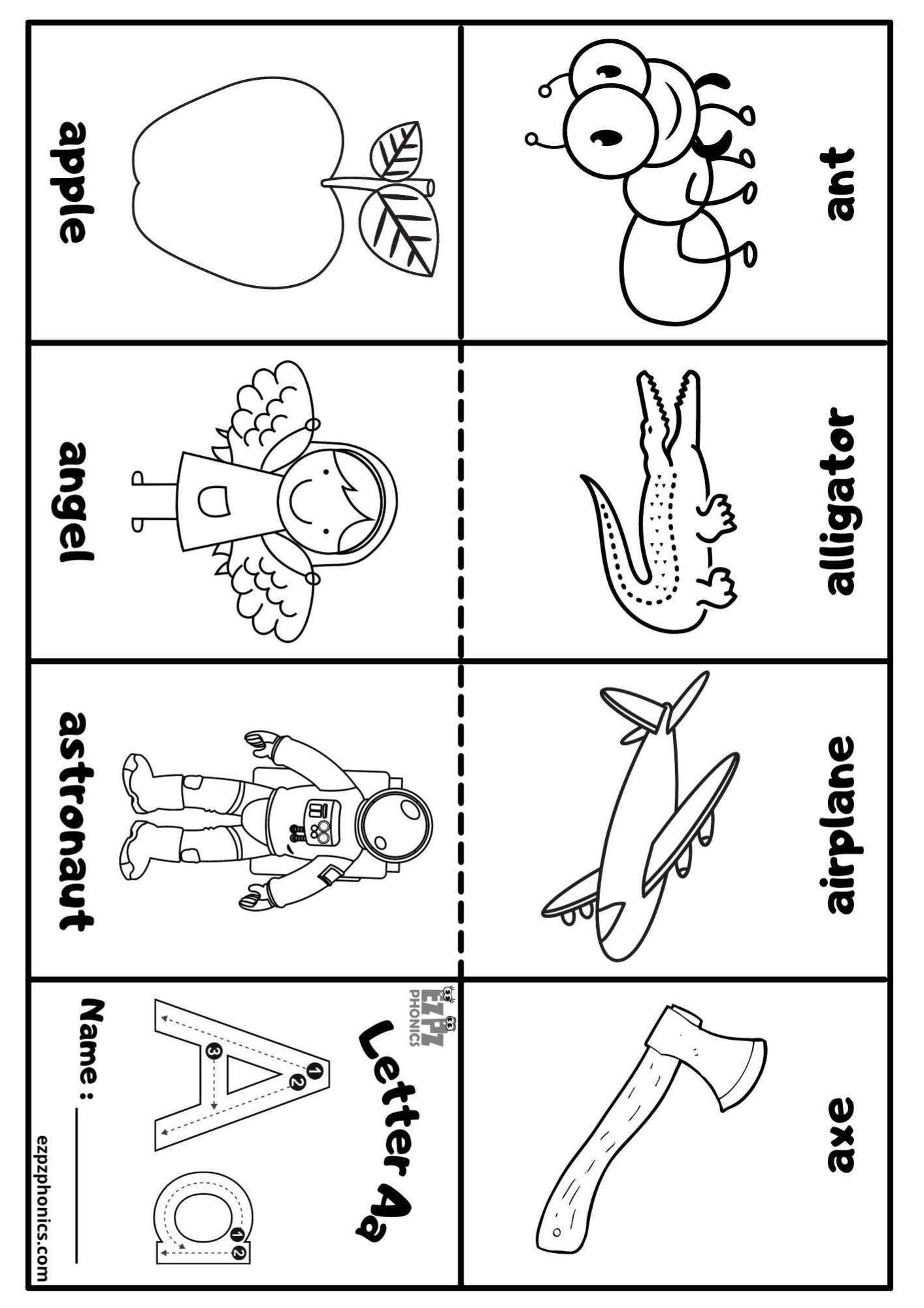 Letter A Mini Coloring Book Free Printable Pdf - Ezpzphonics pertaining to Alphabet Mini Books Printable Free