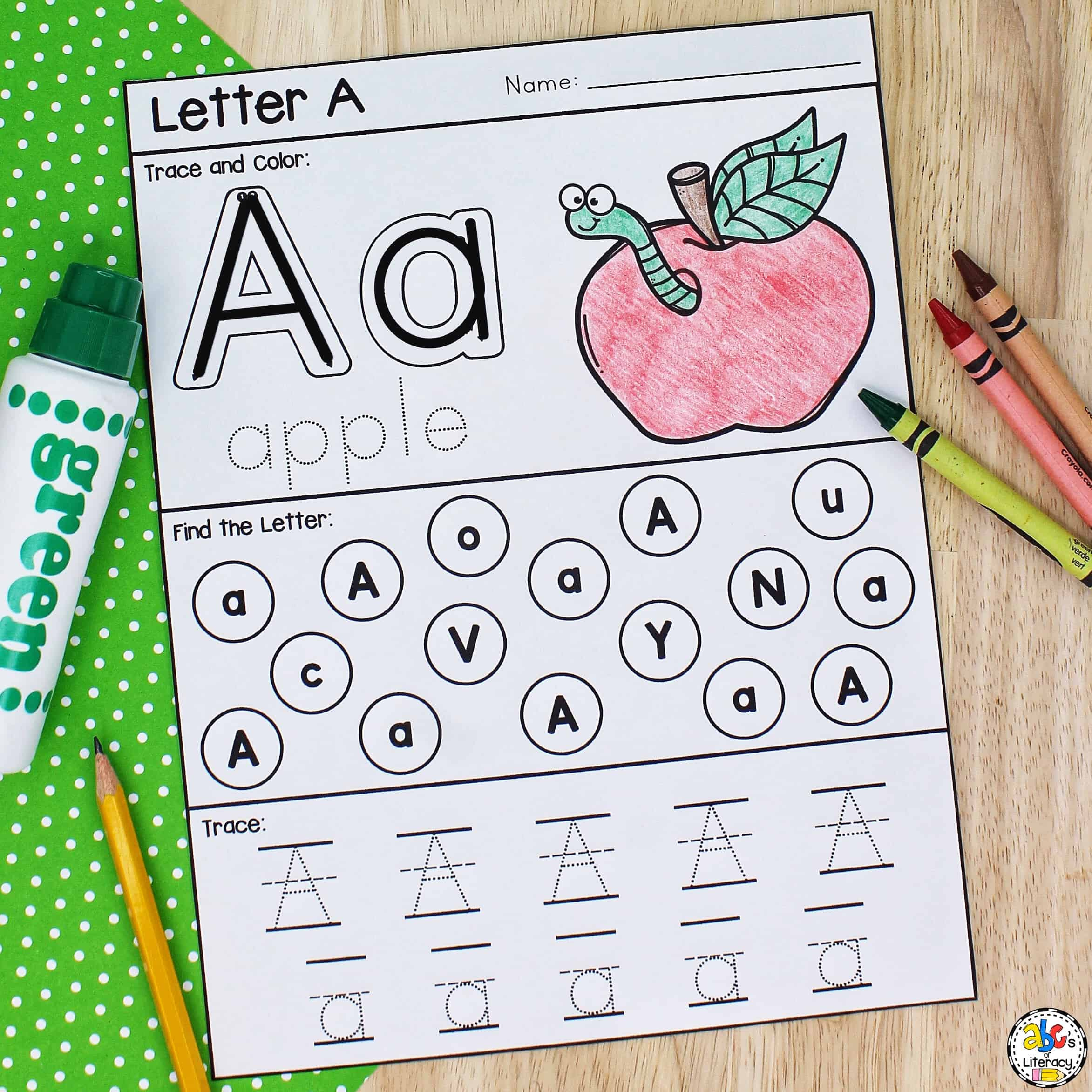 Letter A Printable: Preschool Worksheet For Letter Recognition with Free Printable Alphabet Recognition Worksheets