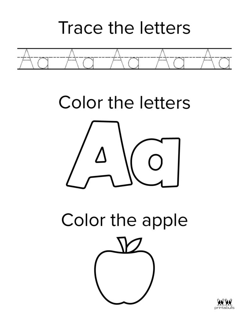 Letter A Worksheets - 50 Free Printables | Printabulls inside Printable Alphabet Worksheets For 2 Year Olds