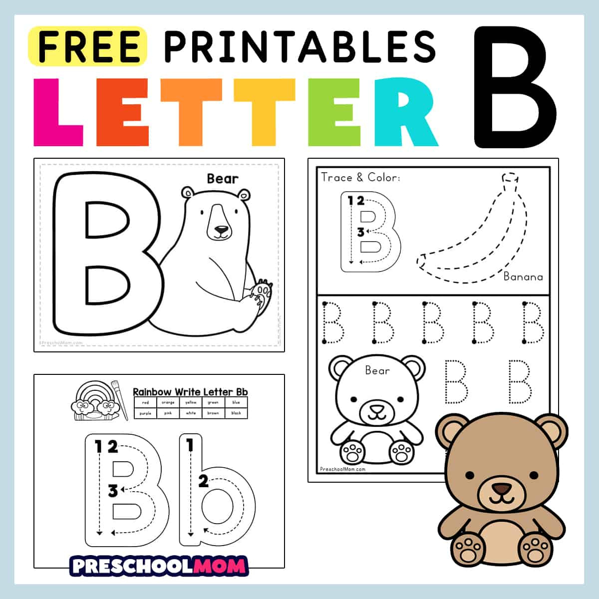 Letter B Preschool Printables - Preschool Mom with Printable Alphabet Letters B