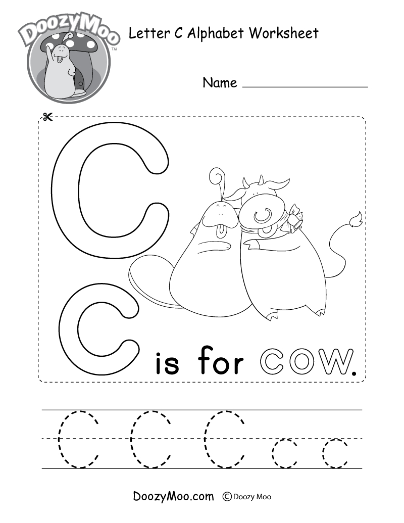 Letter C Alphabet Activity Worksheet - Doozy Moo regarding Printable Alphabet Letters C