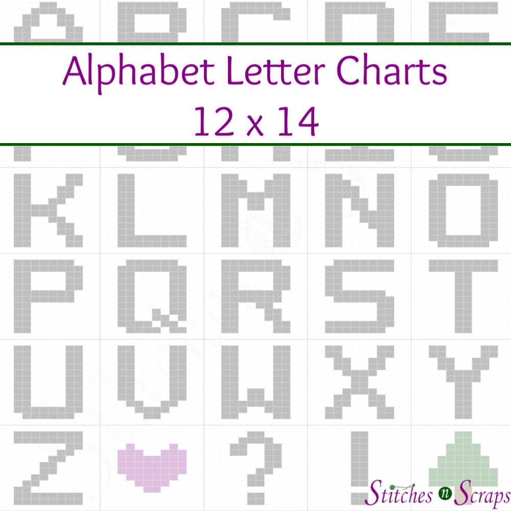 Letter Charts (Entire Alphabet! - 12 X 14) - Stitches N Scraps inside Free Printable Knitting Alphabet Chart