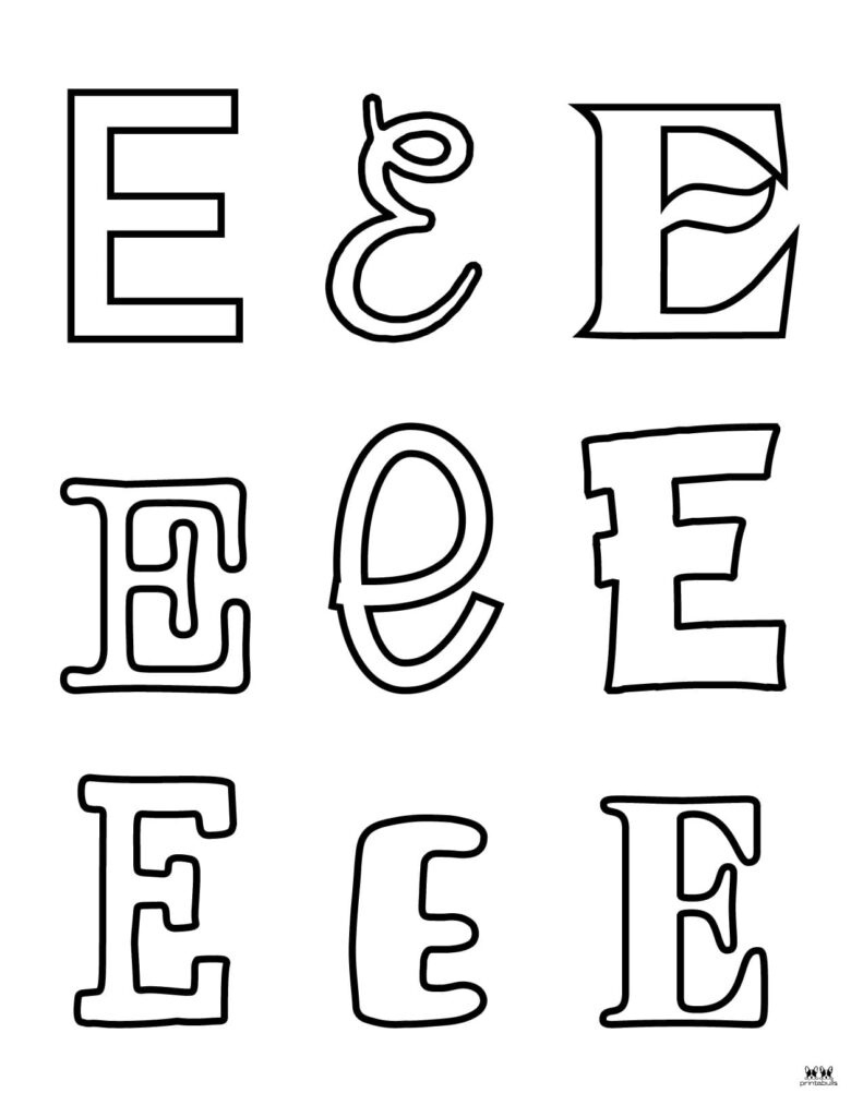 Letter E Worksheets - 50 Free Printables | Printabulls for Printable Alphabet Letter E