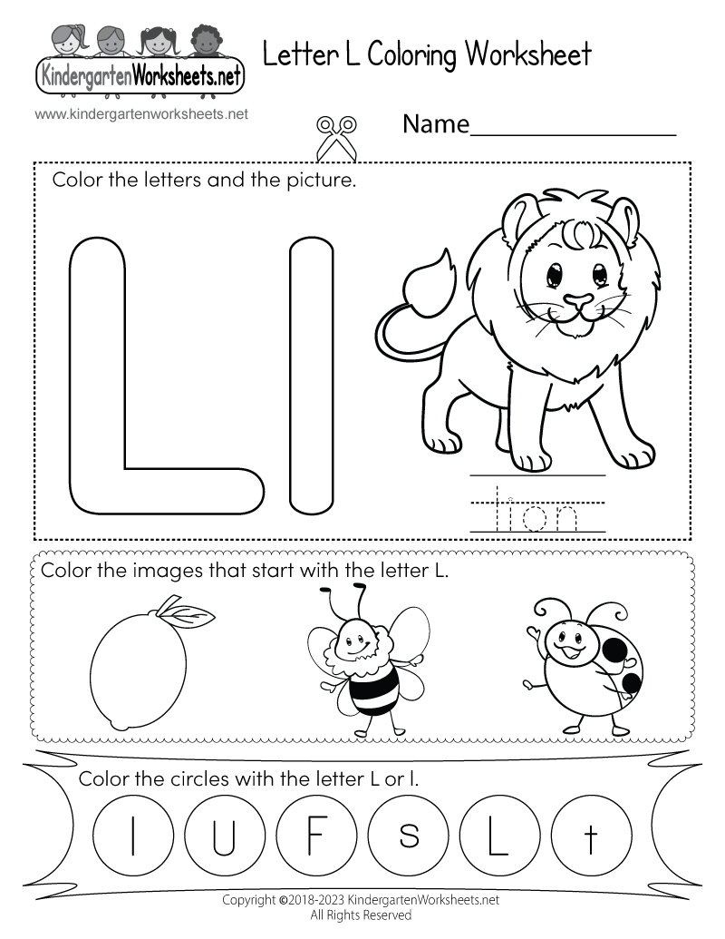 Letter L Coloring Worksheet - Free Printable, Digital, &amp;amp; Pdf for Printable Alphabet Letter L