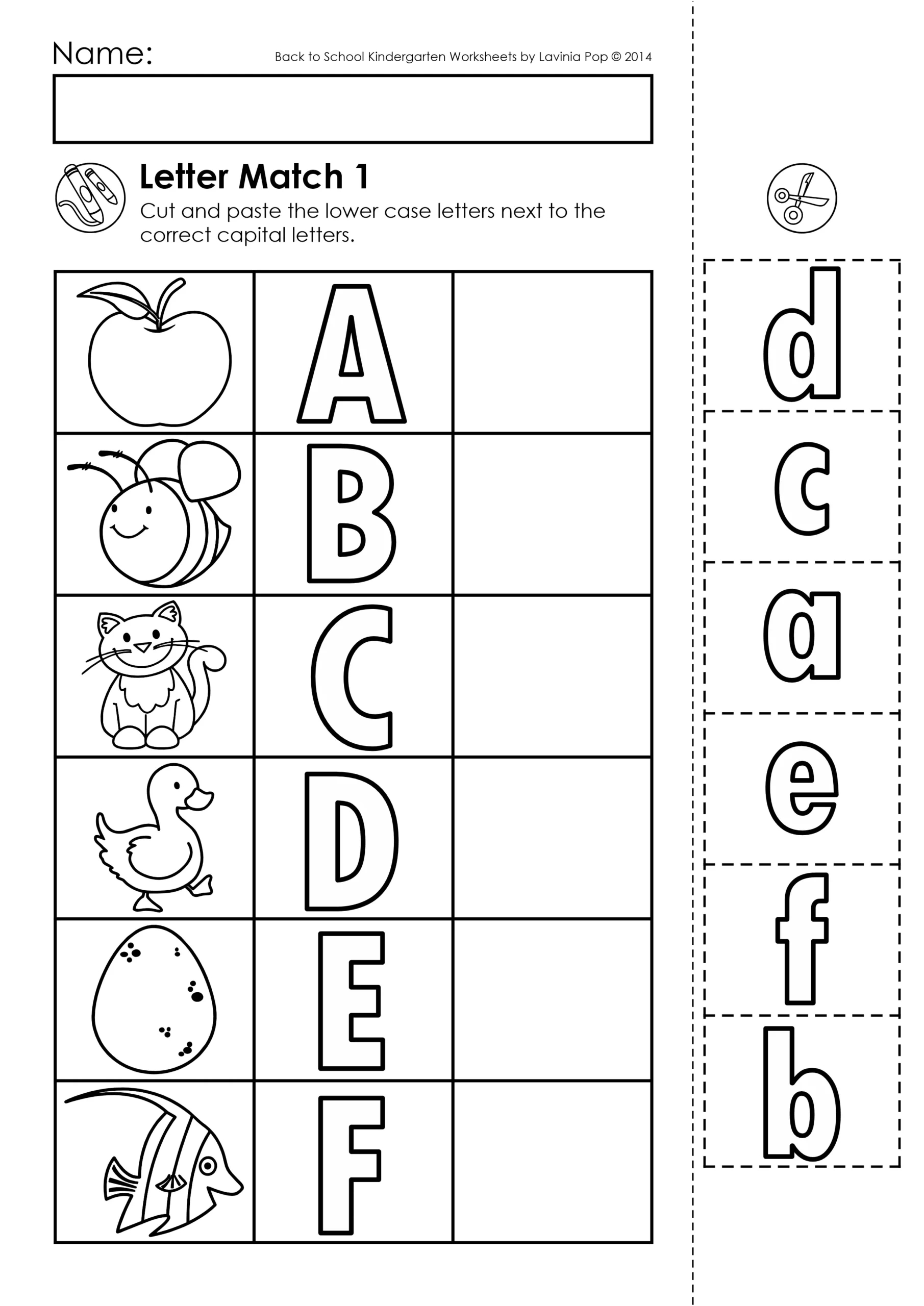 Letter Match: Upper And Lower Case Letters throughout Cut and Paste Alphabet Match Free Printable